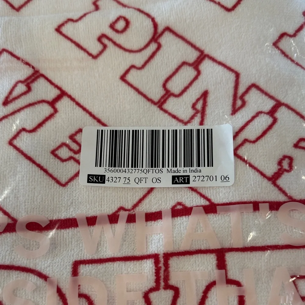 PINK Victoria's Secret White Beach Towel with Hot Pink Logo Print